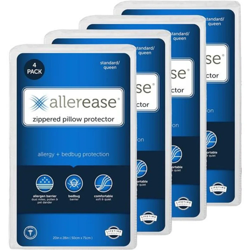 Moisture Wicking, Allergy Protection - Set of 4 Standard/Queen Pillow Protectors